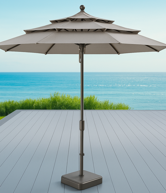 11ft Market Umbrella Cast Shale with Collar Tilt