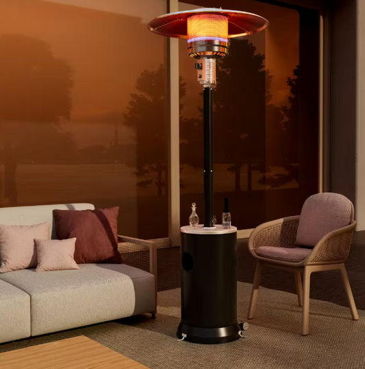 48000 BTU Black Propane Patio Heater with Cover