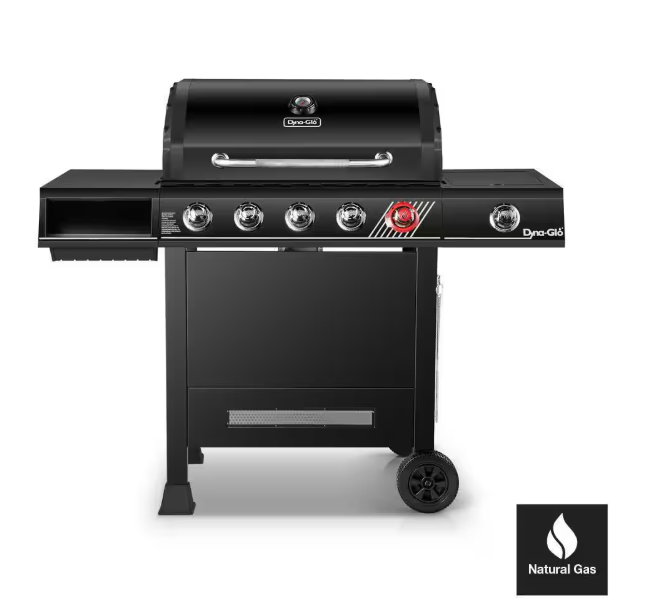 5-Burner Natural Gas Grill in Matte Black with TriVantage Multi-Functional Cooking System