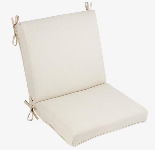 20 in. x 17 in. CushionGuard One Piece Mid Back Outdoor Dining Chair Cushion in Almond Biscotti