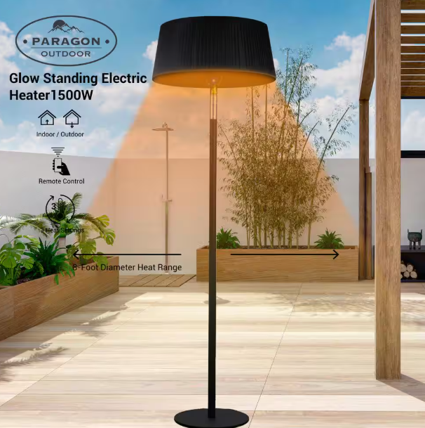 88.1 in. 1500-Watt Sol Indoor/Outdoor Electric Heater Plug-In Lamp