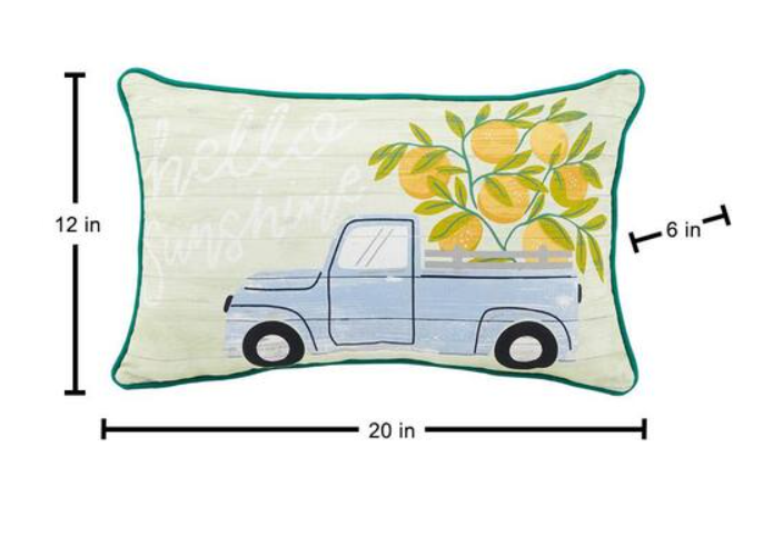 12 in. x 20 in. Green Sunshine Grove Lumbar Outdoor Throw Pillow