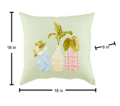 18 in. x 18 in. Carafe Leaf Square Outdoor Throw Pillow