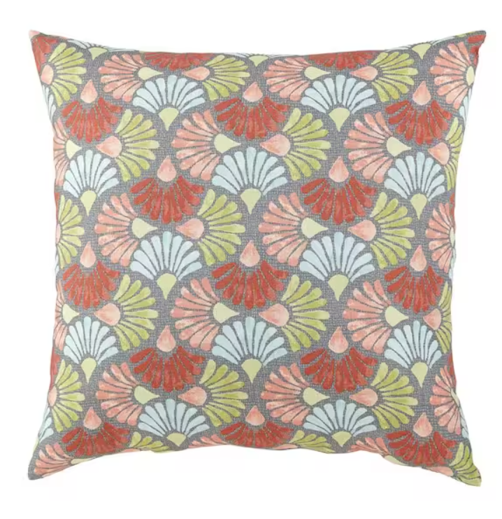 18 in. x 18 in. Tear Floral Square Outdoor Throw Pillow