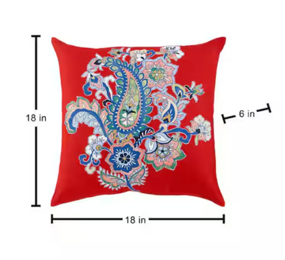 18 in. x 18 in. Galina Chili Outdoor Throw Pillow Cord